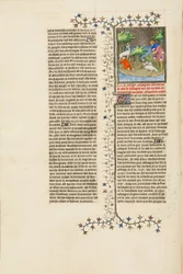 Cyrus, der Enkel von Astyages, König der Meder, von einem wilden Tier gesäugt